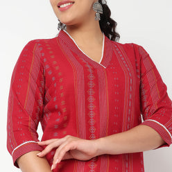 V Neck With Gusset Long Kurta