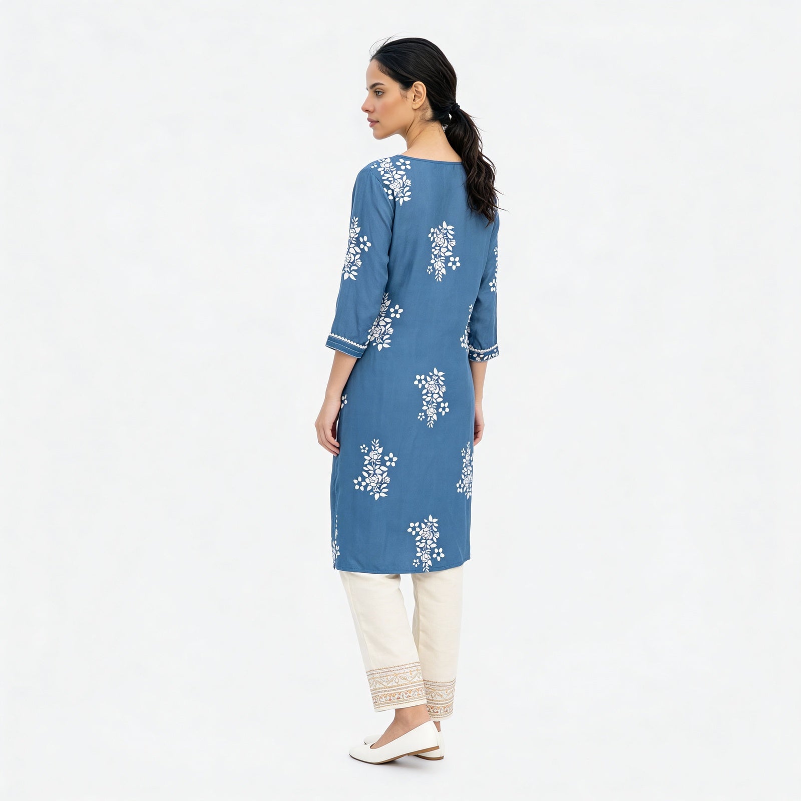Printed Yoke Long Kurta