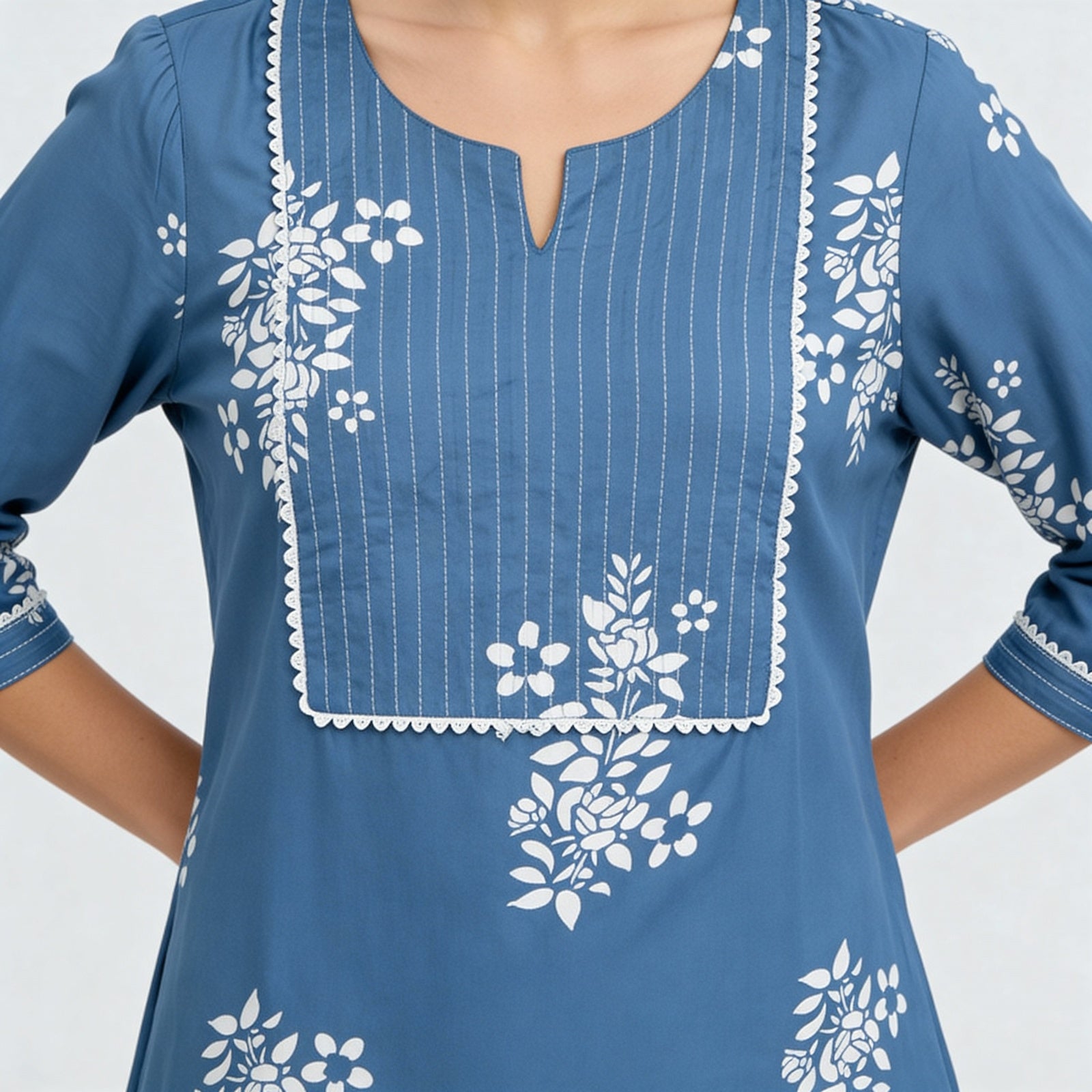 Printed Yoke Long Kurta