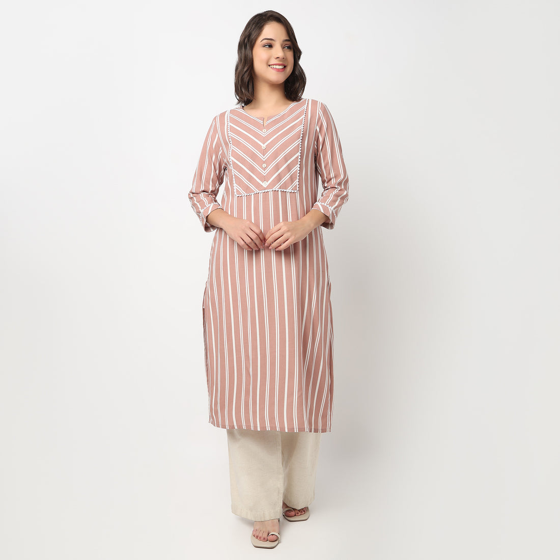 Printed Yoke Long Kurta