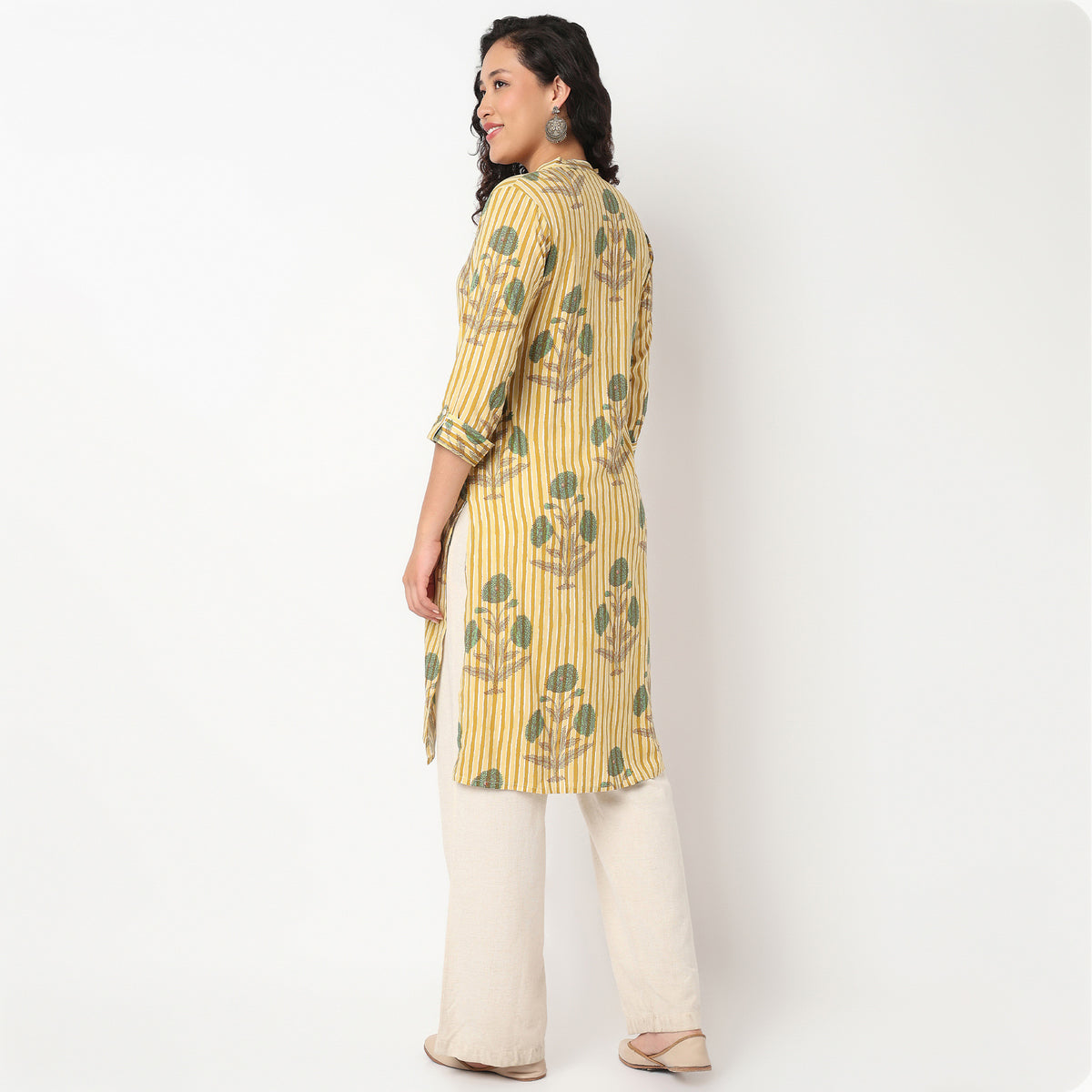Half Placket Rayon Long Kurta