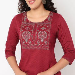Embroidered Yoke Kurta