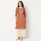 Embroidered Yoke Long Kurta