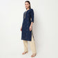 Embroidered Yoke Long Kurta