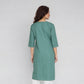 Cotton Solid Three-Fourth Sleeve Kurta