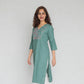 Cotton Solid Three-Fourth Sleeve Kurta