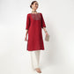 Embroidered Yoke Long Kurta
