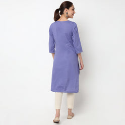 Embroidered Yoke Long Kurta