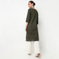 Embroidered Yoke Long Kurta