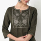 Embroidered Yoke Long Kurta