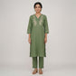 Cotton Embroidered V-Neck Kurta