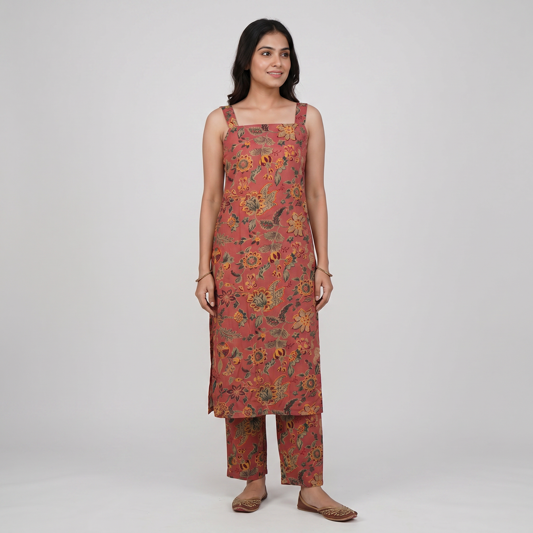 Printed Strappy Long Kurta