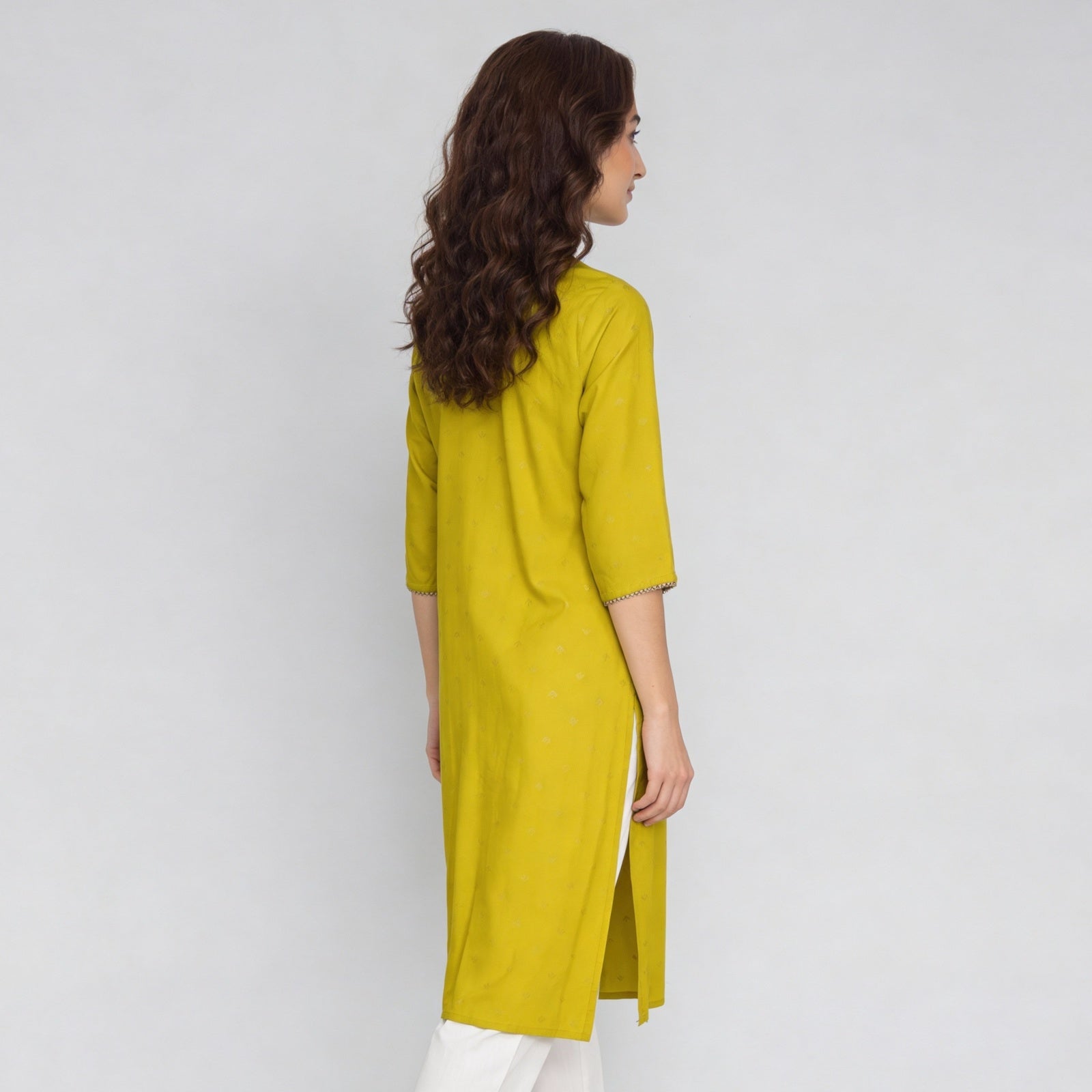 Viscose Polyester Printed Three-Fourth Sleeve Kurta