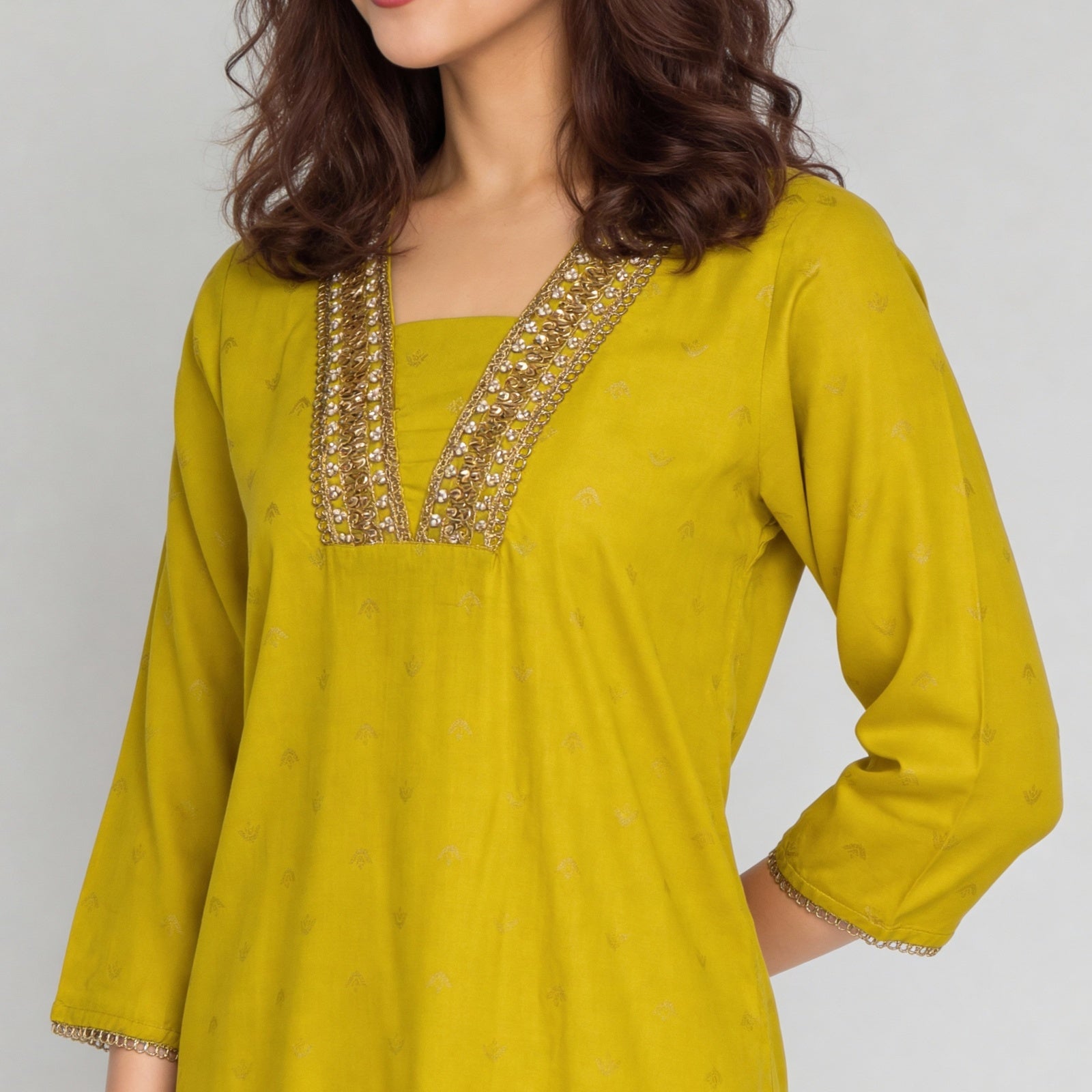 Viscose Polyester Printed Three-Fourth Sleeve Kurta
