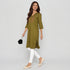 Cotton Embroidered V-Neck Kurta