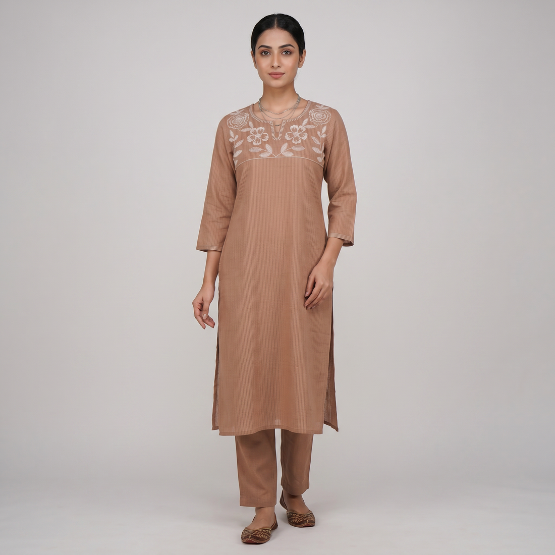 Embroidered Yoke Kurta