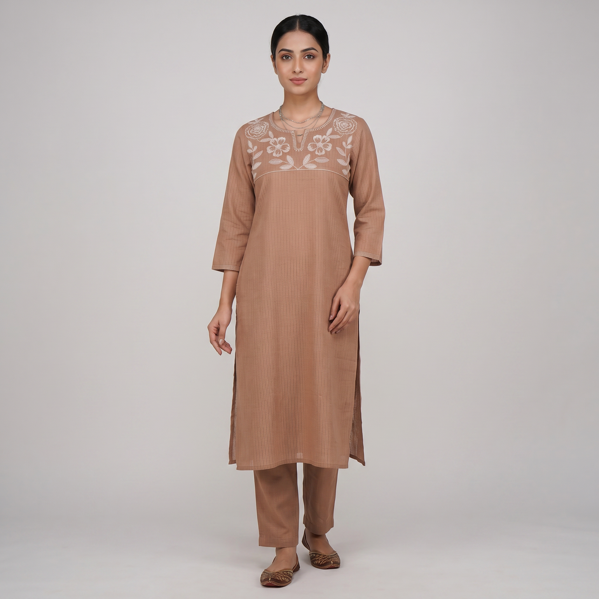 Embroidered Yoke Kurta