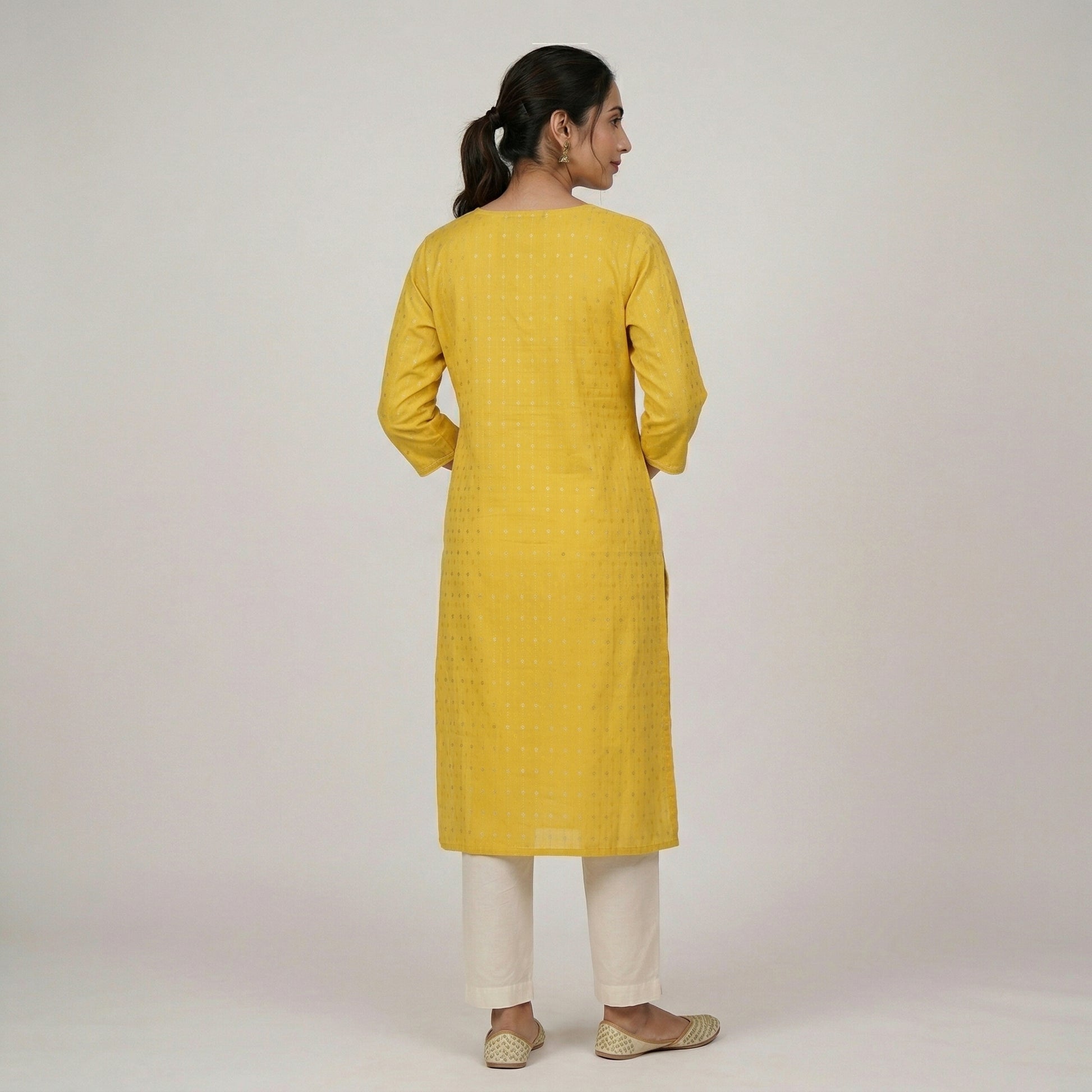 Cotton Embroidered Straight Kurta
