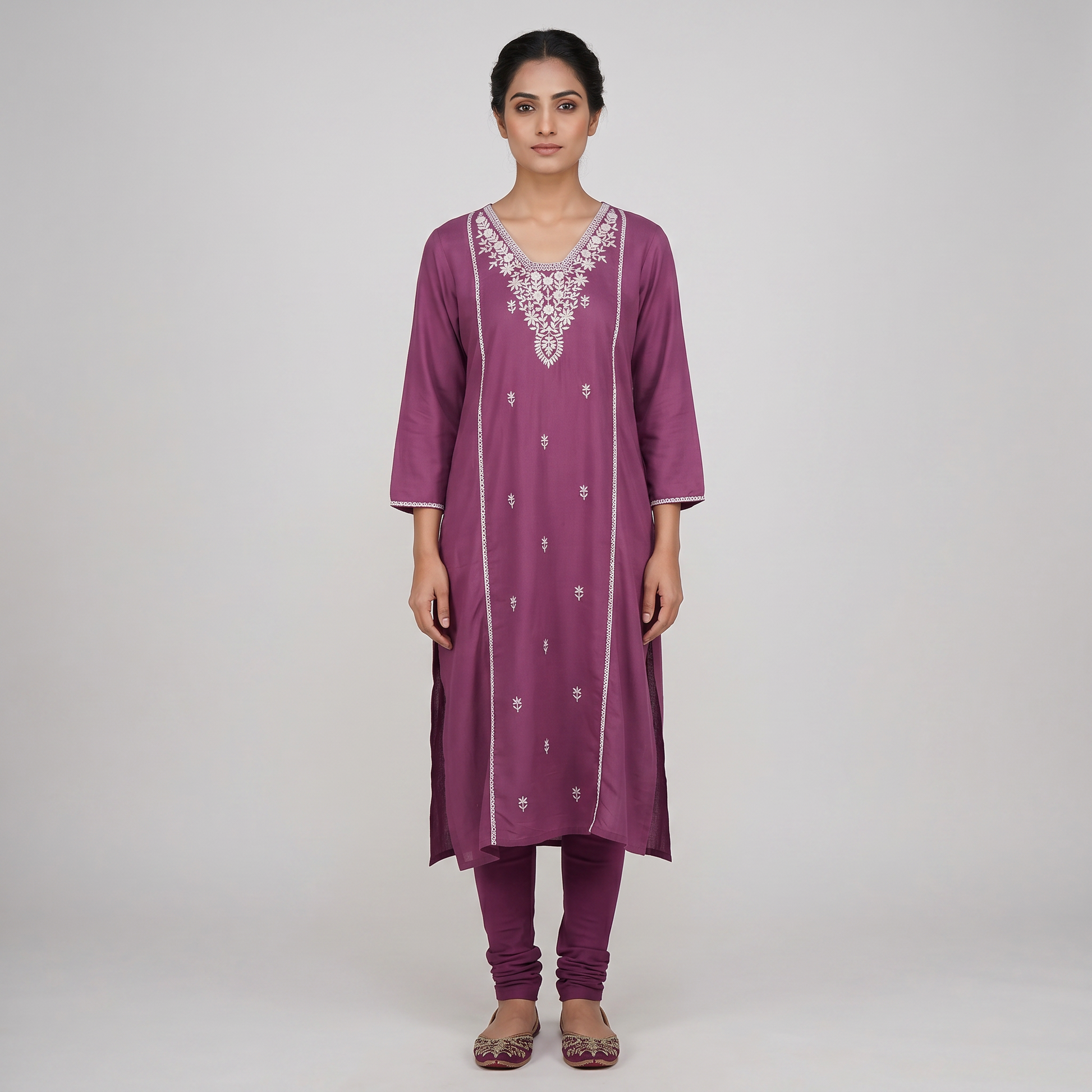Centre Panel Embroidered Long Kurta