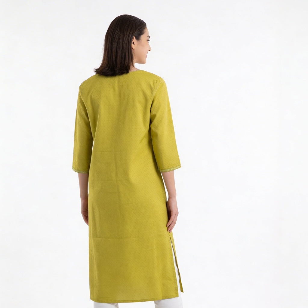 Embroidered Cotton Kurta