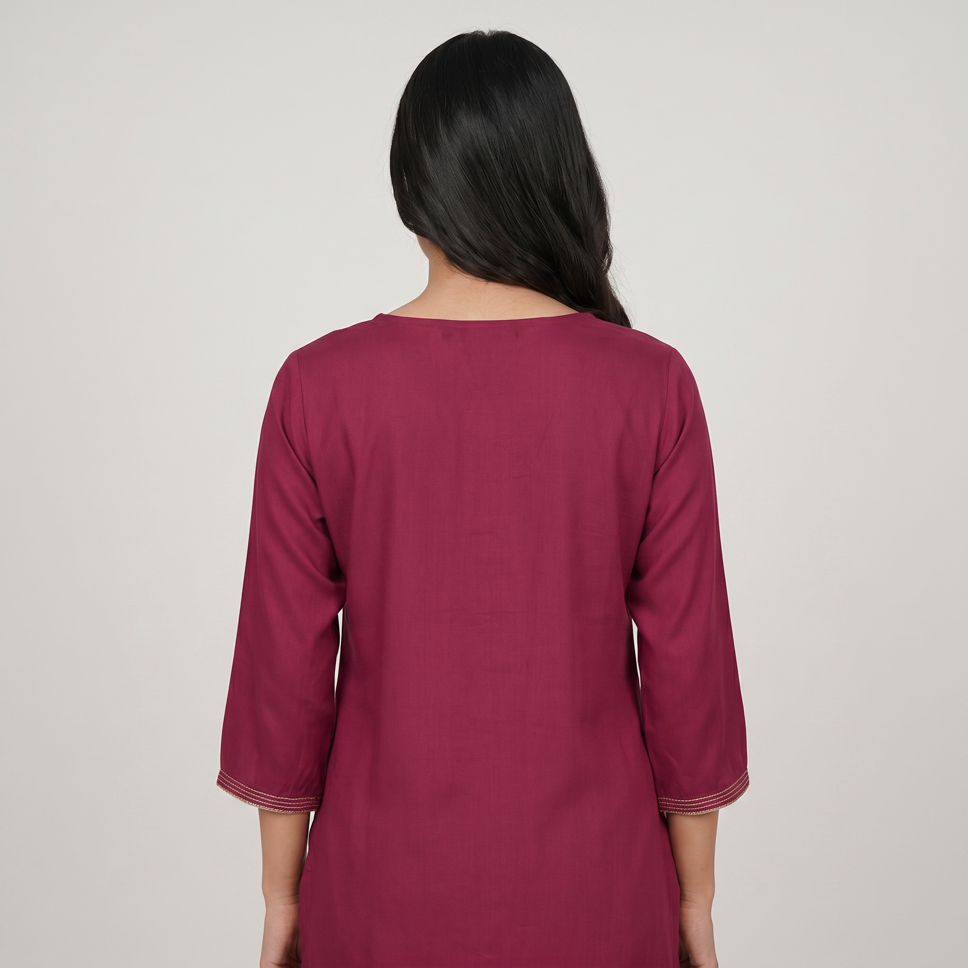 Embroidered Straight Short Kurta