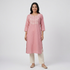 Cotton Embroidered Straight Kurta