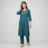 Cotton Embroidered V-Neck Kurta