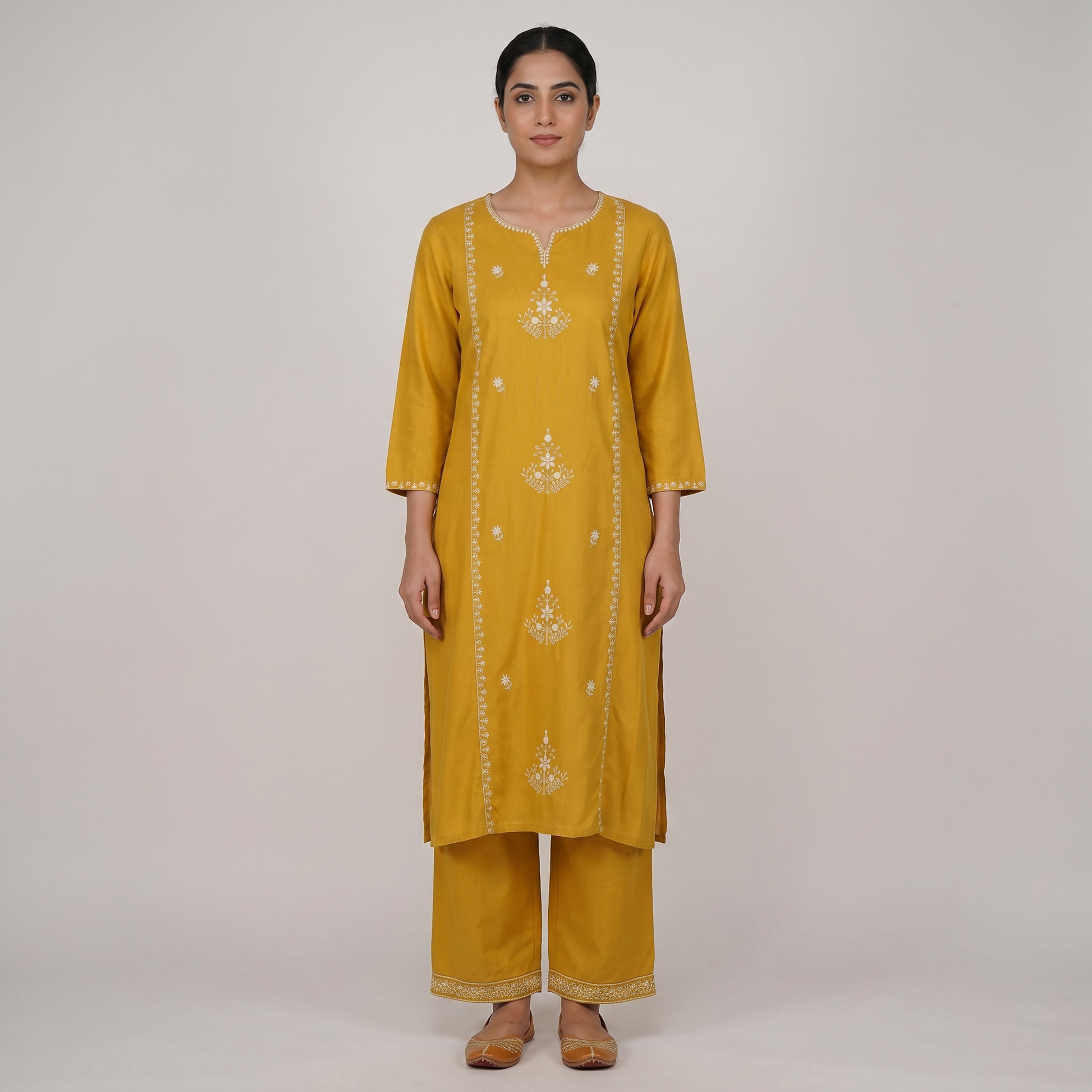Centre Panel Embroidered Long Kurta