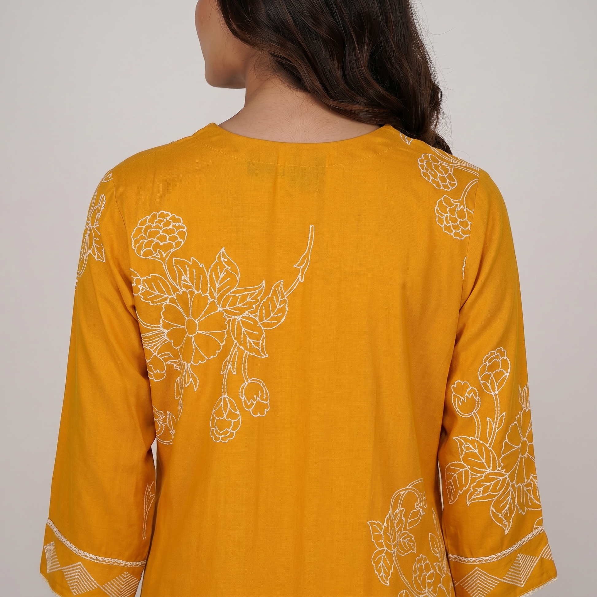 V-Neck Printed Long Kurta