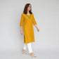 Cotton Jacquard Three-Fourth Sleeve Kurta