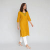 Cotton Jacquard Three-Fourth Sleeve Kurta
