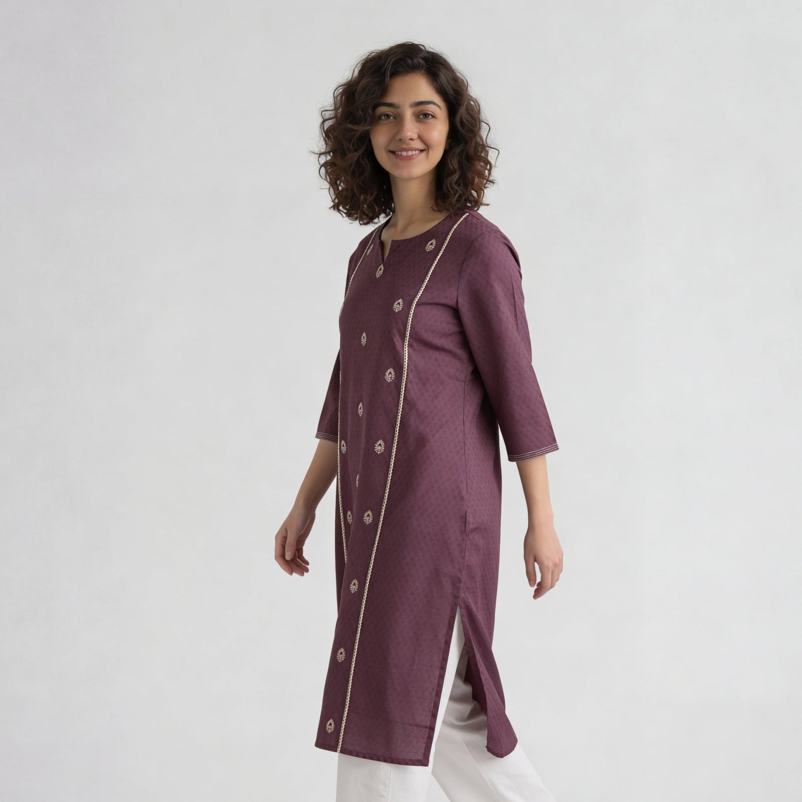 Centre Panel Embroidered Kurta