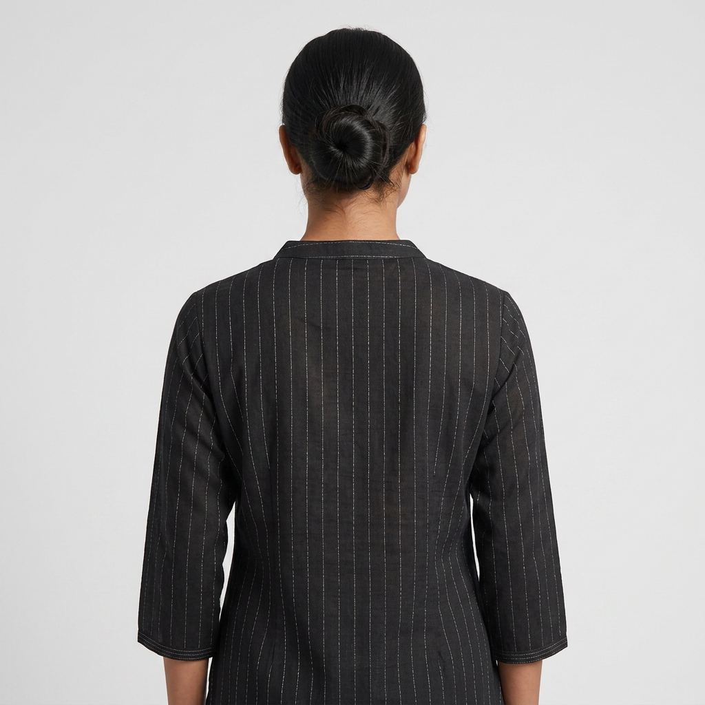 Cotton V-Neck Long Kurta