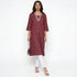 Cotton V-Neck Long Kurta