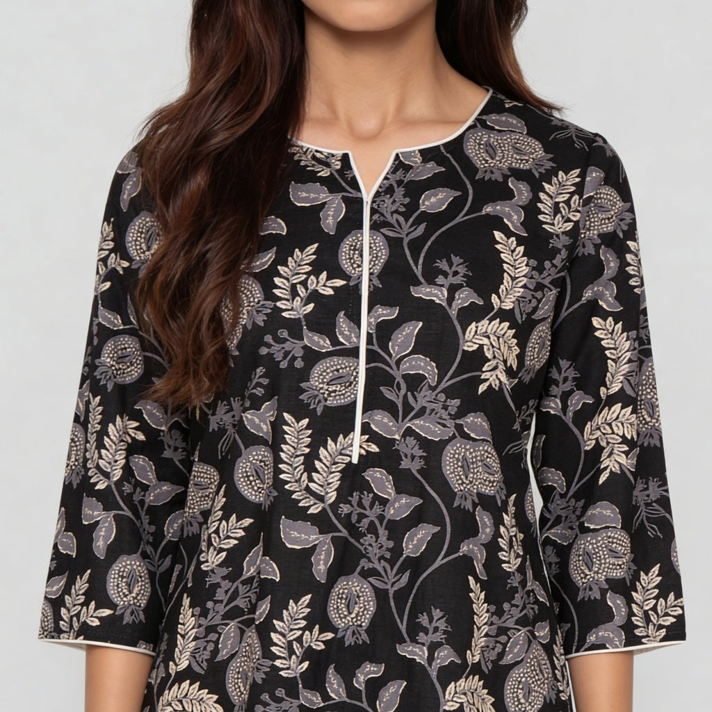 Cotton Printed Straight Kurta