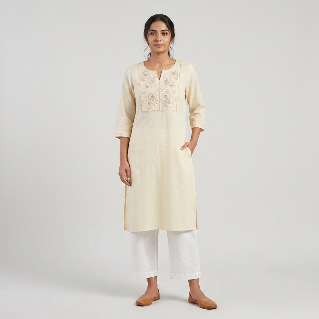 Cotton Embroidered Kurta
