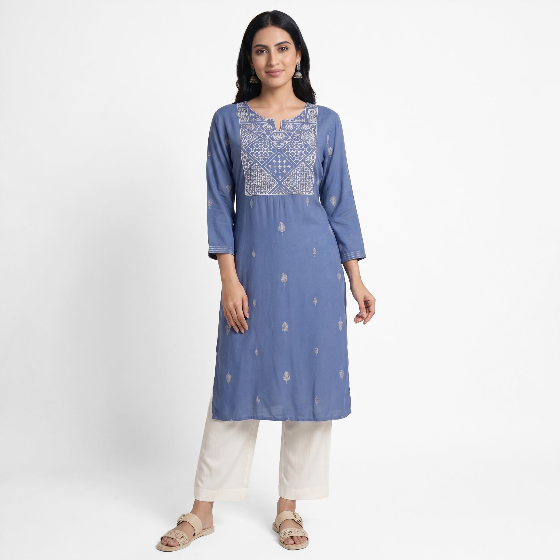 Embroidered Yoke Kurta