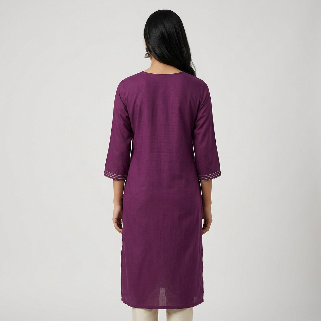 Embroidered Yoke Kurta