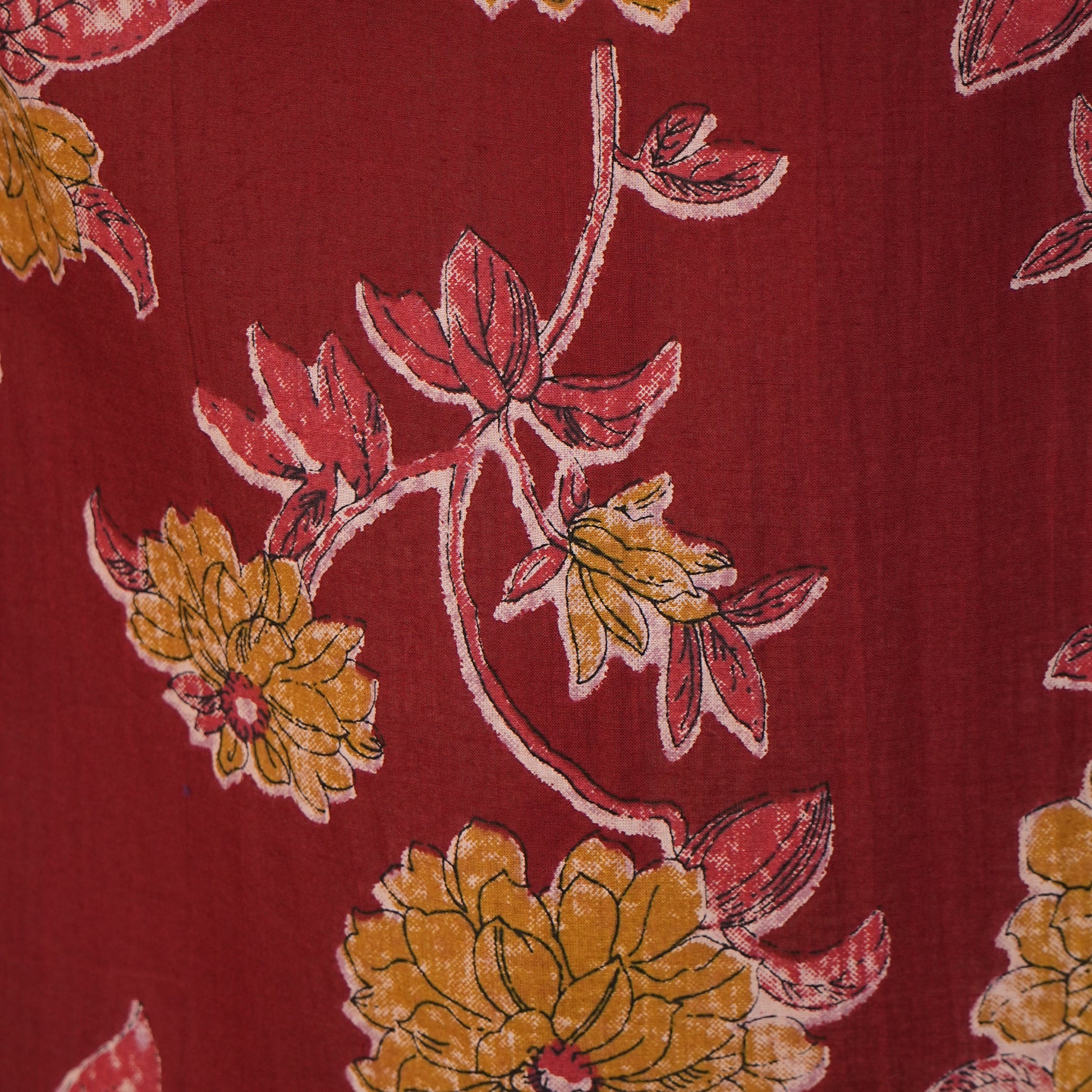 Cotton Printed V-Neck Long Kurta