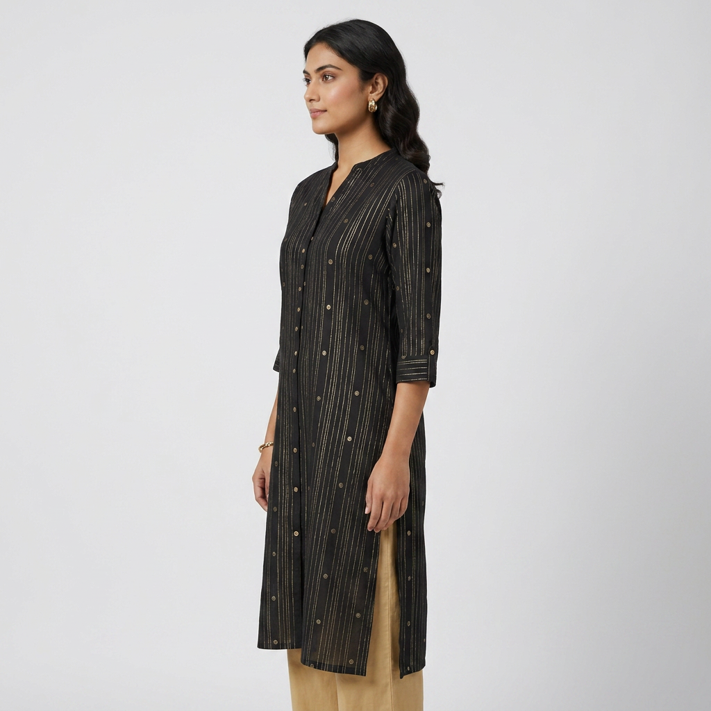 Printed Full Placket Button Down Kurta