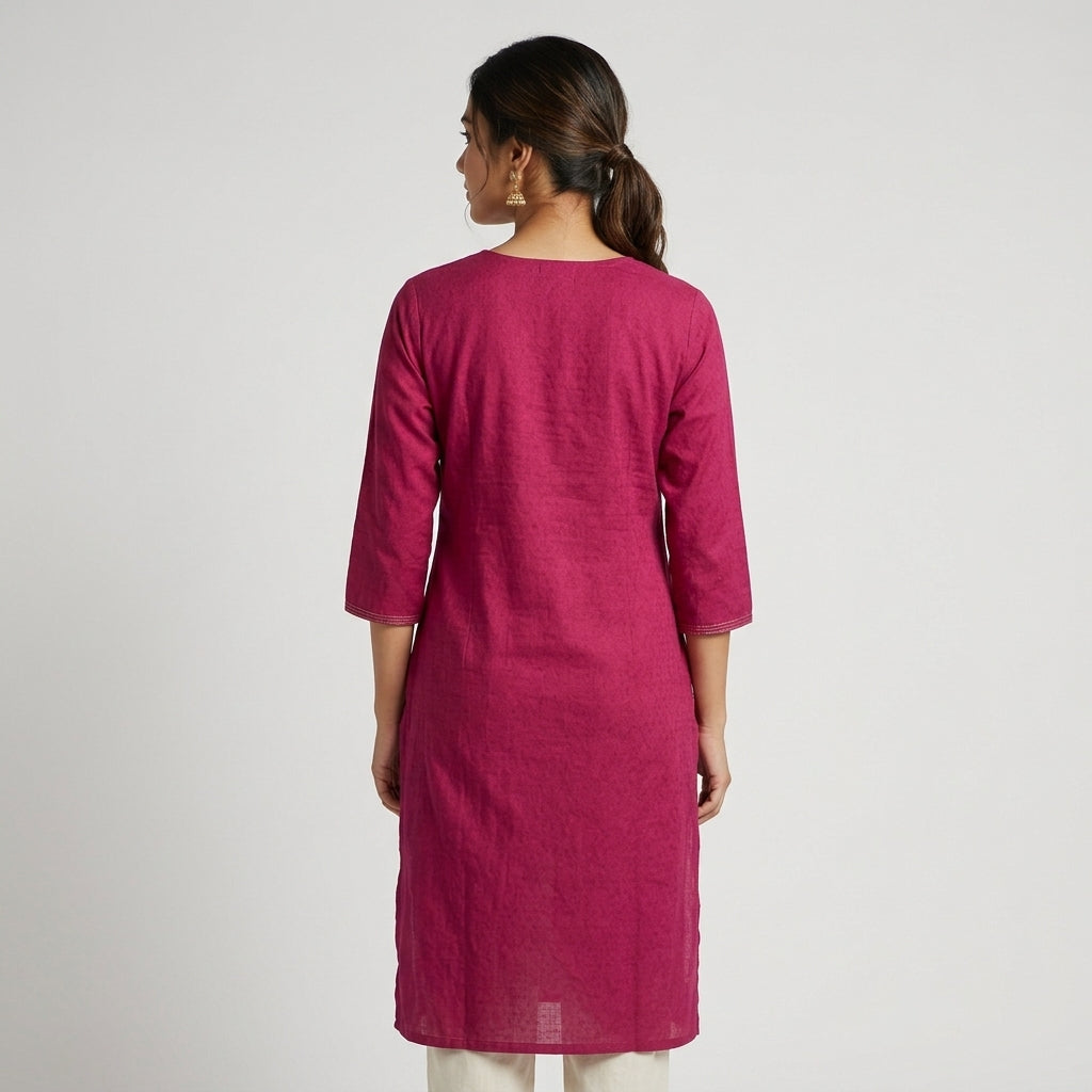 Cotton Embroidered Long Kurta