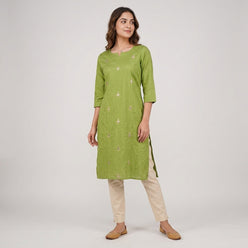 Center Panel Embroidered Kurta