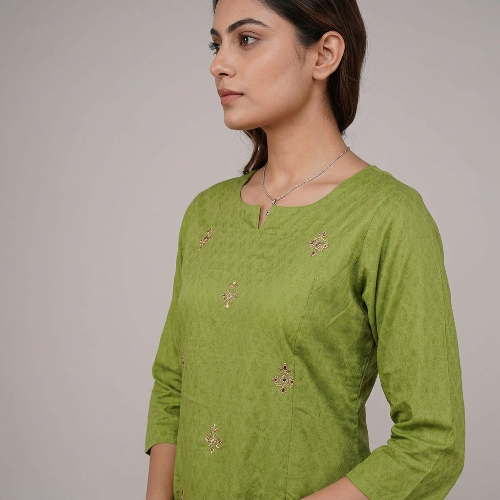 Center Panel Embroidered Kurta