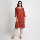 Cotton Embroidered Straight Kurta