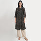 Cotton Printed Band Collar Kurta