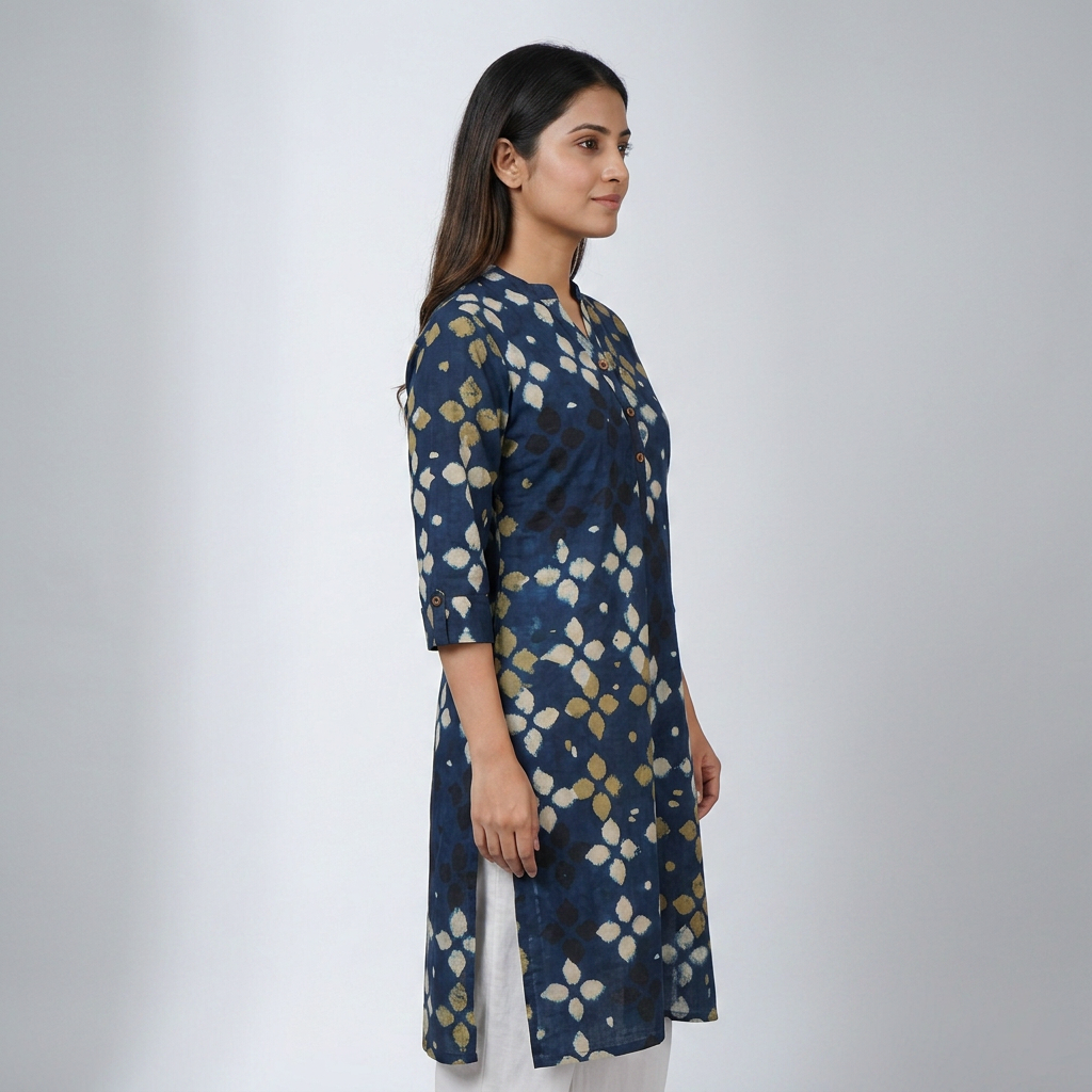 Cotton Printed Half Placket Kurta