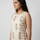 Printed Side Placket Sleeveless Long Kurta