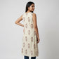 Printed Side Placket Sleeveless Long Kurta