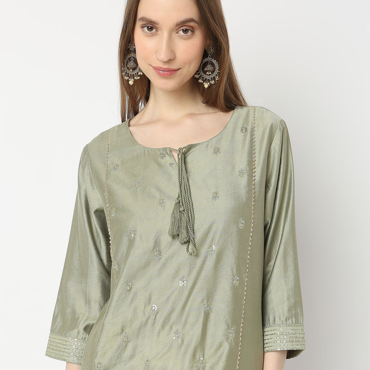 Regular Fit Embellished Kurta