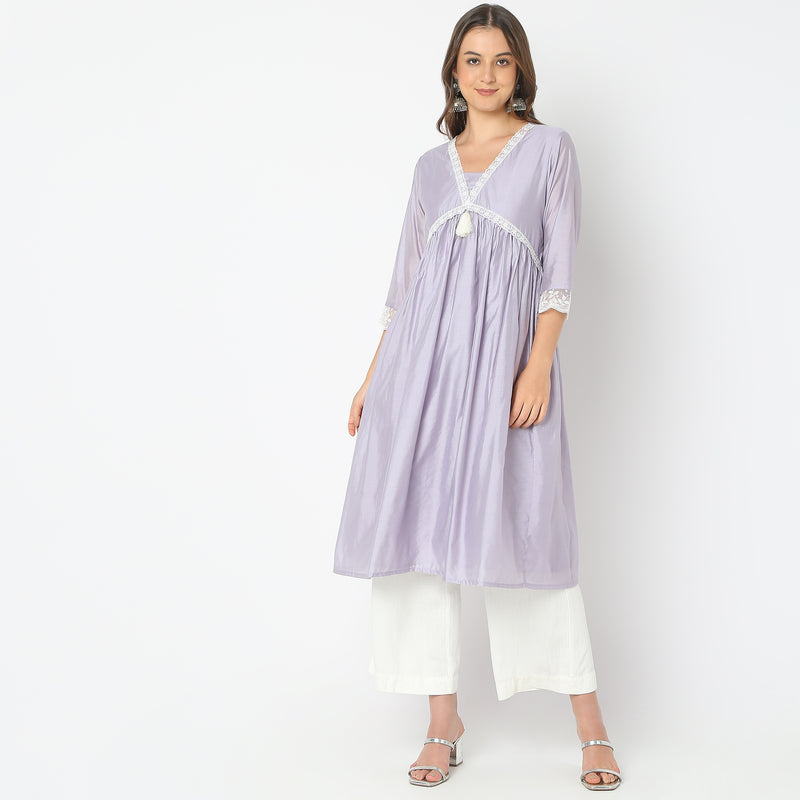 Straight Fit Solid Kurta